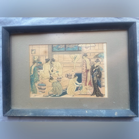 Other - SALE 🌜Japanese Woodblock ukiyo-e "Bathhouse Women" Torii Kiyonaga #7414